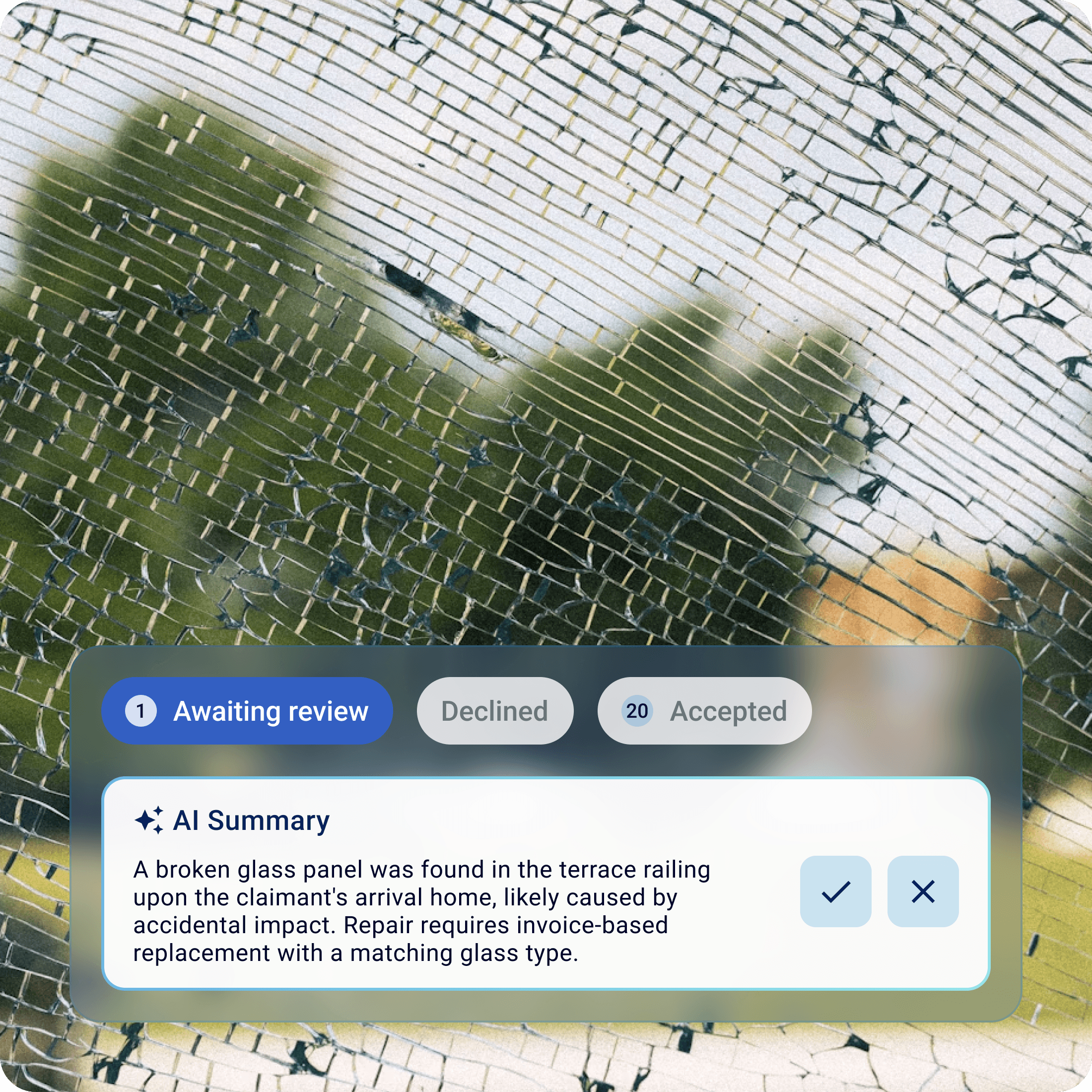 AI agent for claims processing — UI preview.